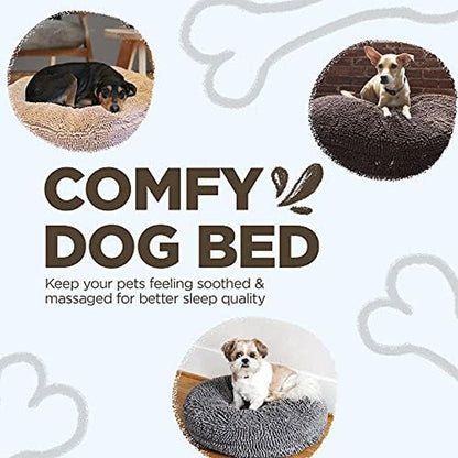 Soggy Doggy Super Snoozer Dog Bed - Comfortable Bed for Dogs - Microfiber Chenille Dog Bed - Cozy Microfiber Dog Bed Machine Washable - round Dog Bed