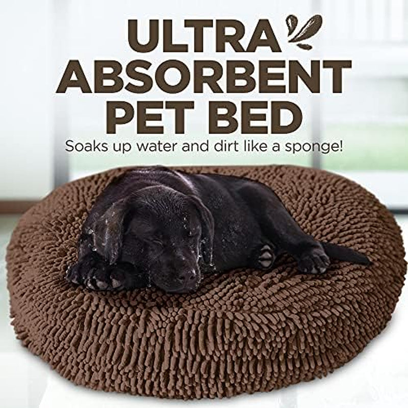 Soggy Doggy Super Snoozer Dog Bed - Comfortable Bed for Dogs - Microfiber Chenille Dog Bed - Cozy Microfiber Dog Bed Machine Washable - round Dog Bed