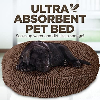 Soggy Doggy Super Snoozer Dog Bed - Comfortable Bed for Dogs - Microfiber Chenille Dog Bed - Cozy Microfiber Dog Bed Machine Washable - round Dog Bed