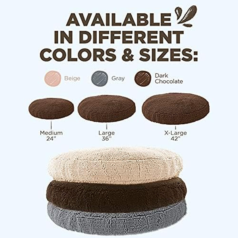 Soggy Doggy Super Snoozer Dog Bed - Comfortable Bed for Dogs - Microfiber Chenille Dog Bed - Cozy Microfiber Dog Bed Machine Washable - round Dog Bed