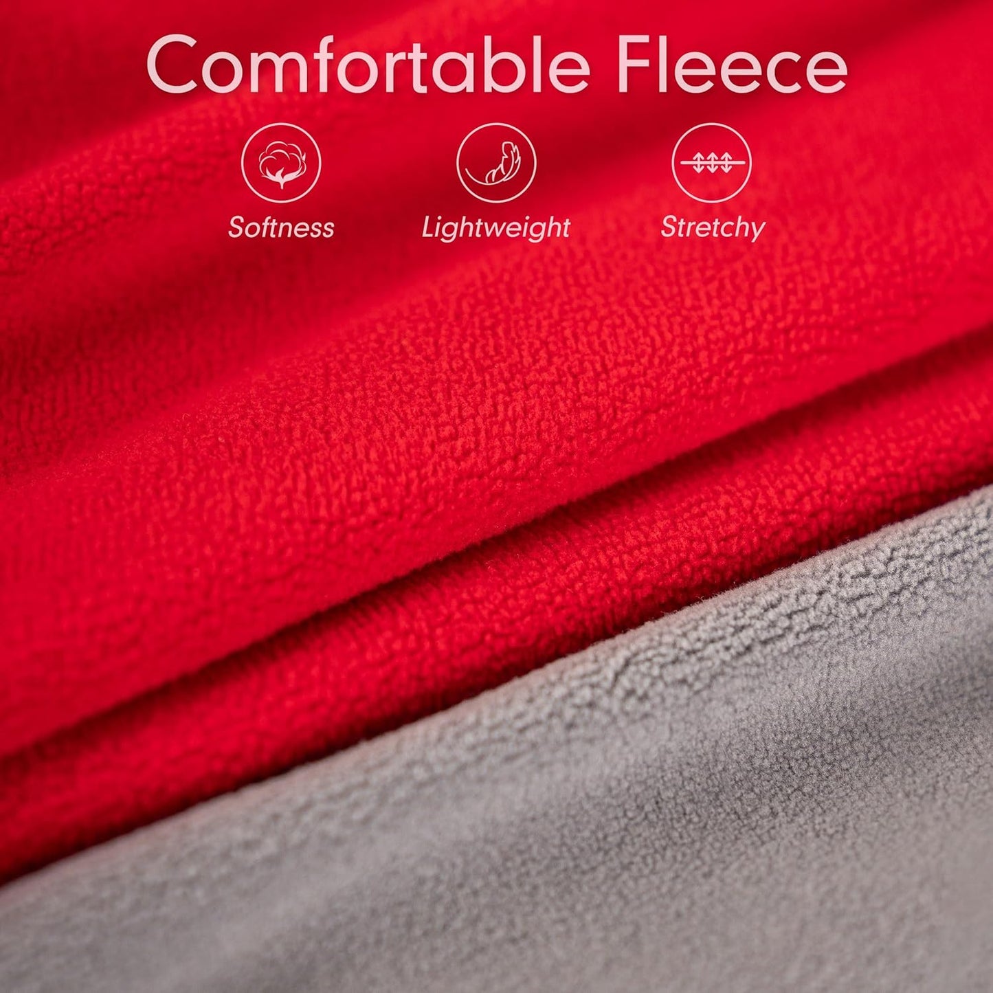 2 Pack Dog Fleece Sweater Stretchy Sweatshirt with Reflective Stripe Pullover Soft Jacket Pet Clothes Dog Sweaters for Small Dogs Cats Grey & Red